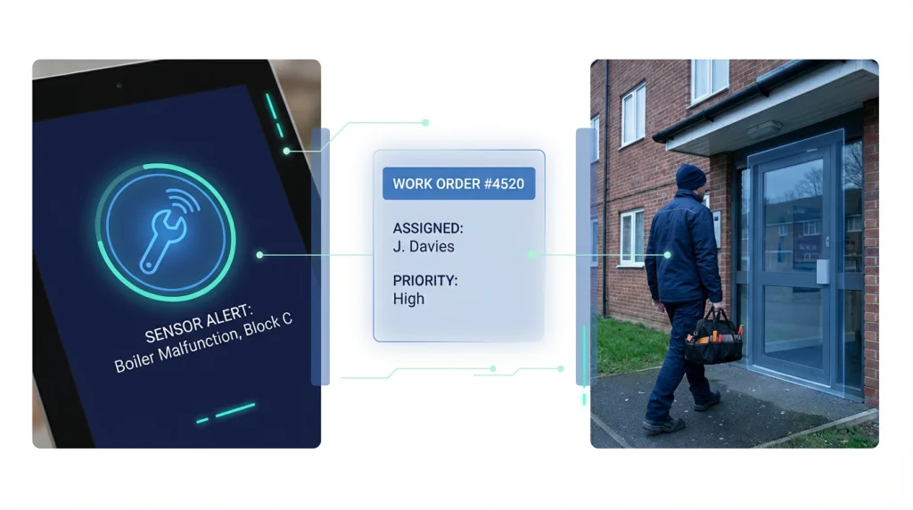From alert to work order to technician